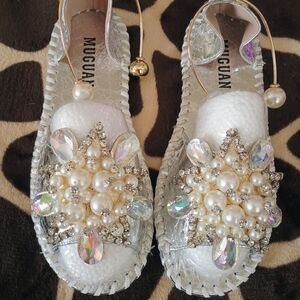 Women's Silver Embellished Shoes